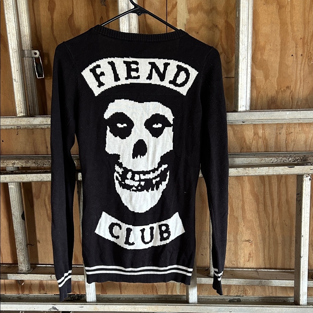 Fiend Club Misfits Black and White Cardigan